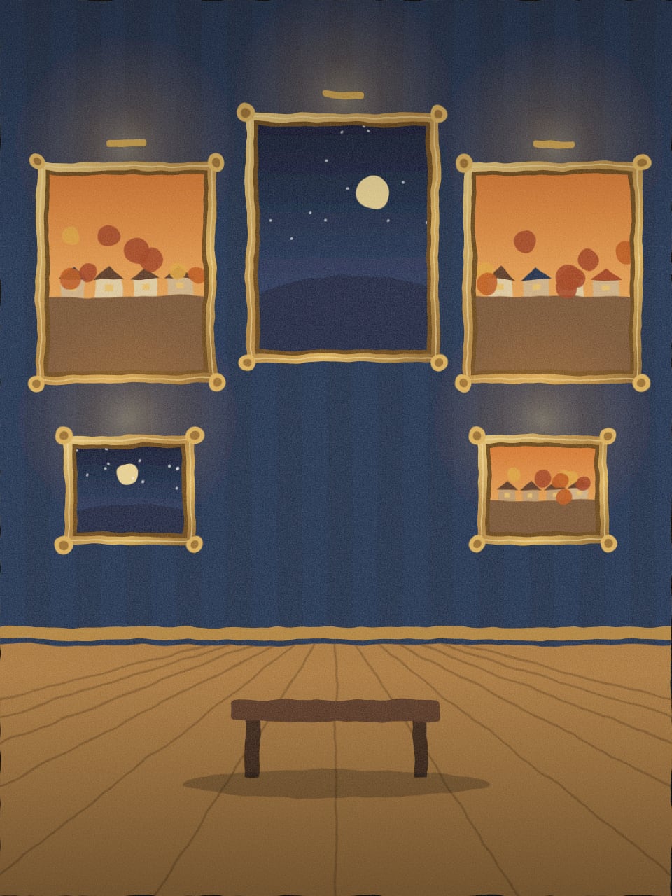 Indigo gallery with gold frames